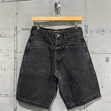 90s 29” Black Girbaud Loose Fit Y2K Aesthetic Streetwear Basic Essential Skater Style black denim Shorts Waist jorts 