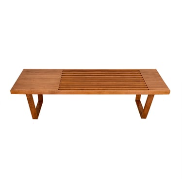 George Nelson Style Coffee Table | Bench | Media Platform w Off-Center Slats