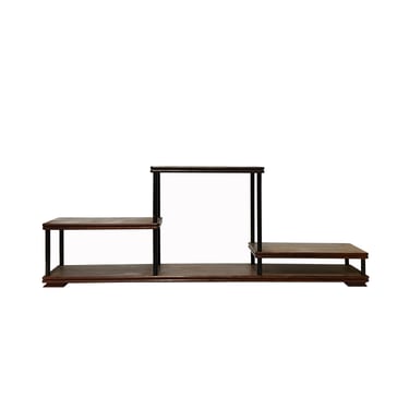 Natural Brown Wood Step Shape Table Top Curio Display Easel Stand ws2923E 