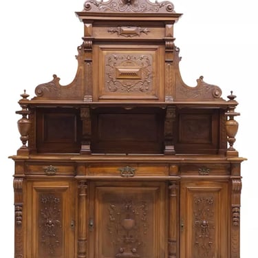 Antique Sideboard, Italian Renaissance Revival, Carved Walnut, 19th C., 1800s!