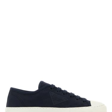 Prada Women Navy Blue Fabric Sneakers