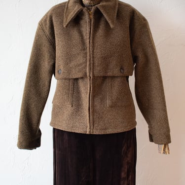 Vintage 1940s Handmade Mackinaw Cropped Wool Jacket Medium
