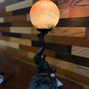 Lady Balancing Globe Bronze Lamp #330417