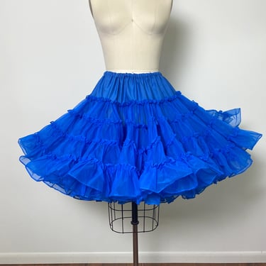 Vintage 1950s Crinoline 50s Petticoat Blue Squaredance Skirt 