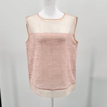 Rebecca Taylor Pale Pink Top In Waffle Pattern Size 6 