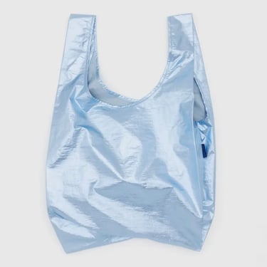 Reusable Bag in Metallic Light Blue