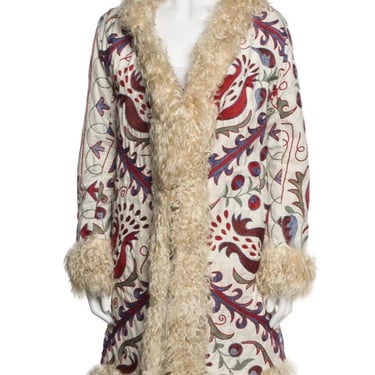 Penny Lane Coat Artisan Made Suzani Floral Embroidered Coat with Trim  Winter Coat Sheepskin Coat Embroidered Coat Fall Spring Almost Famous 