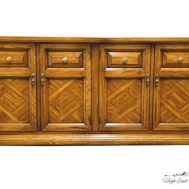 LANE FURNITURE Solid Walnut Rustic Country Style 69" Buffet w. Parquetry Doors 514-62 