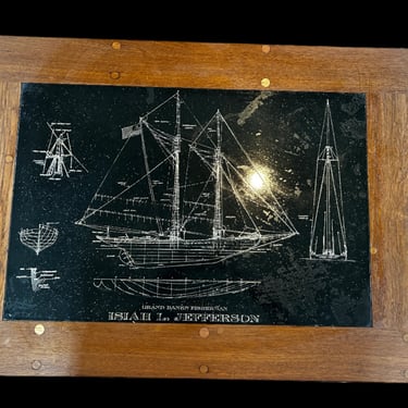 #Etched Slate Tall Ship Coffee Table