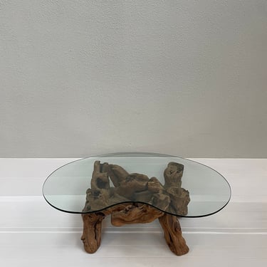 Mod-Century Modern Burled Driftwood Coffee Table 