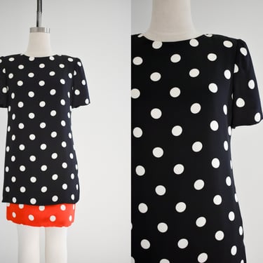 1980s/90s Stanley Platos/Martin Ross Polka Dot Dress 