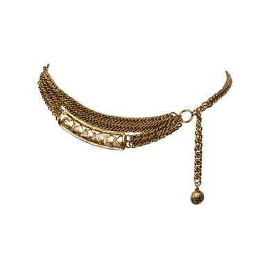 Chanel Gold Name Plate Drop Belt