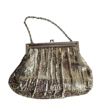 Vintage 50s Bag Silver Mesh Party Purse Whiting Davis 