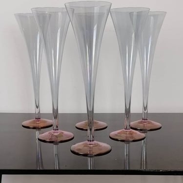 Flute Champagne glasses Lorenz / pearlescent / 80s / retro / Pearl glasses 