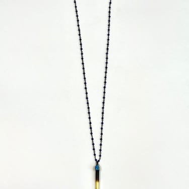 Rebecca Frazier African Porcupine Quill with Turquoise on Amethyst Chain Necklace