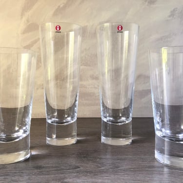 IIttala Aarne set of four glassware by Goren Hongell, ittala Aarne Arne Beer Glass and Tumblers 