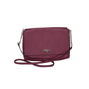 Kate Spade - Maroon Saffiano Leather Crossbody Bag