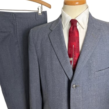 Vintage 1950s Robert Hall ATOMIC FLECK 2pc Wool Suit ~ 42 R ~ Sport Coat / Drop Loop Pants / Trousers ~ 50s ~ Rockabilly ~ 