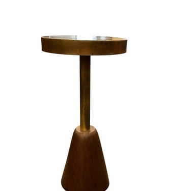 Limited Edition Walnut and Brass Top Side Table