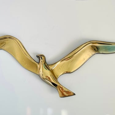 Vintage 1960s MID Century Modern Seagull Bird Gold Plastic 1967 Syroco Wall Art Hanging Sculpture 