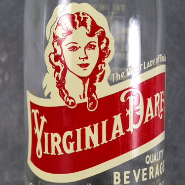Vintage Virginia Dare Beverages Bottle | 12 ounce Glass Beverage Bottle | Vintage Kitchen Decor | Bud Vase 