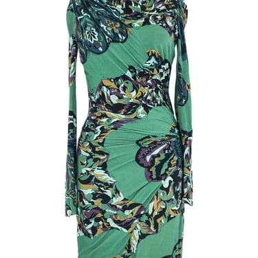 Emilio Pucci Emerald Green Printed Jersey Dress