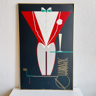Charles Lepas French Deco Champagne Serigraph