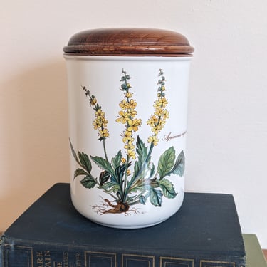 Vintage Villeroy & Boch Porcelain Container with Wood Lid 