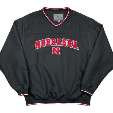 Vintage 90s Pullover Windbreaker / Sweatshirt - Nebraska Huskers