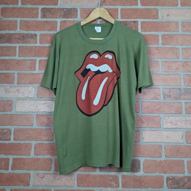 Vintage 80s The Rolling Stones Logo ORIGINAL Band Tee - Extra Large (fits Large) 