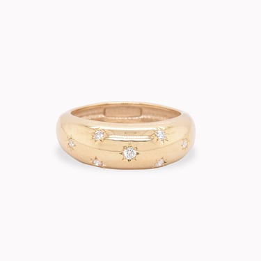 Scattered Star Set Diamond Dome Ring