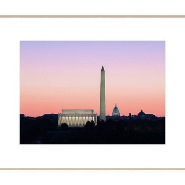 Washington DC Skyline Print, Lincoln Memorial, Washington Monument, Capitol Dome Wall Art, Washington DC Photo, Cityscape Sunrise Photo Art 