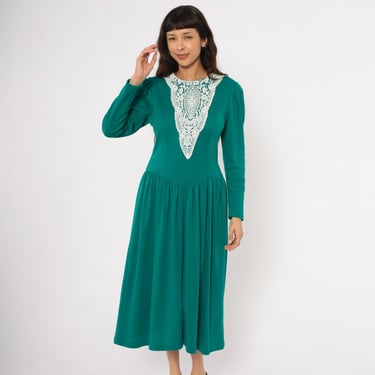 knee length dresses for ladies Floral Cottagecore Long-Sleeve Cotton Dress main image 0