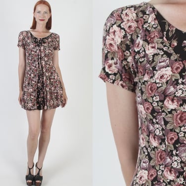 90s Liberty Print Dress, Vintage All That Jazz, Grunge Babydoll Style, Micro Mini Length 
