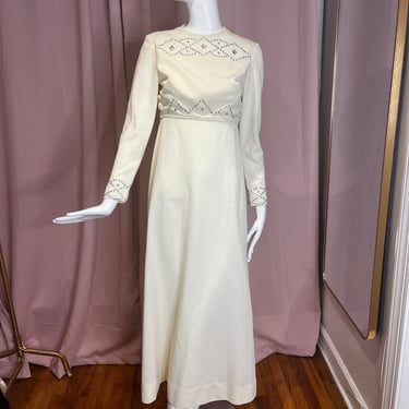 Xs/S 1960s Rhinestone Maxi Dress 