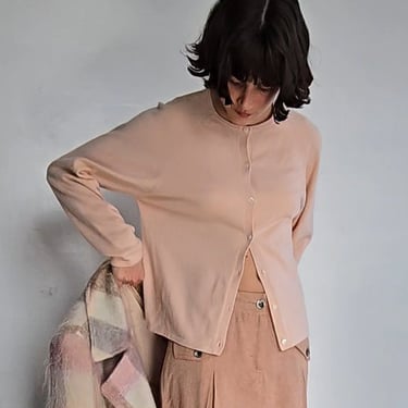 Peach Cashmere Cardigan (L)