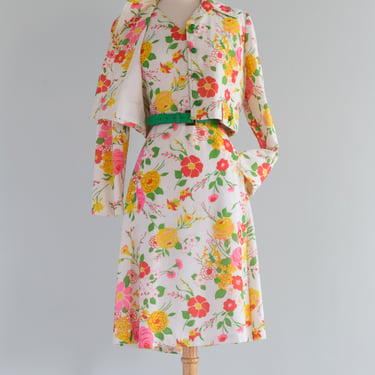 Fabulous 1960's Spring Dress &amp; Jacket Set From Lord &amp; Taylor / M