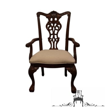 UNIQUE FURNITURE Solid Mahogany Traditional Chippendale Style Dining Arm Chair 609635 