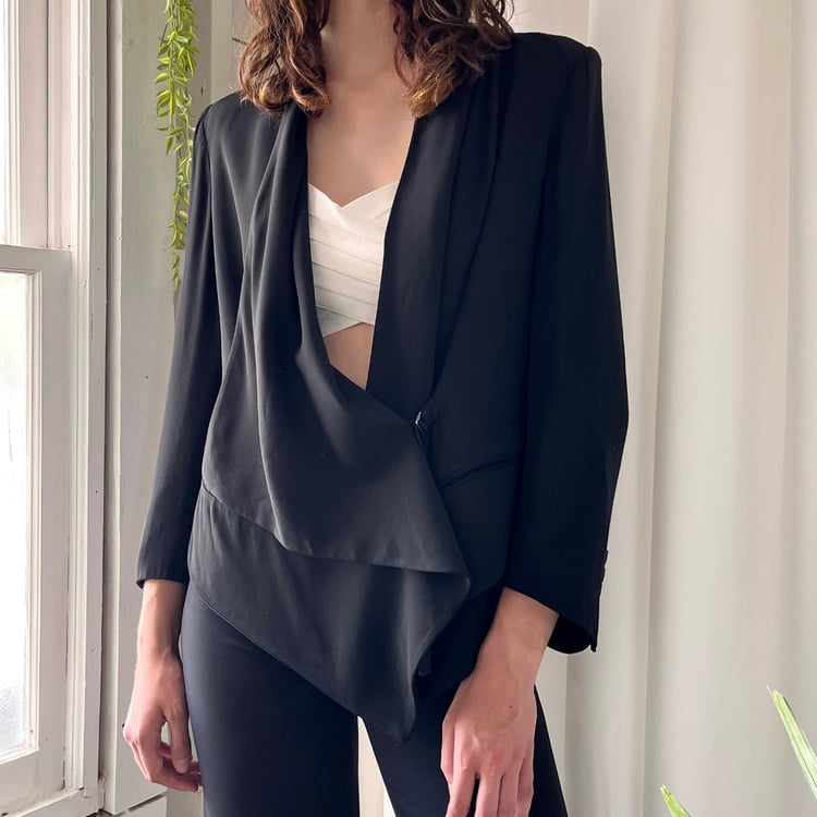 00s Helmut Lang Asymmetrical Draped Jacket | Lucky Vintage