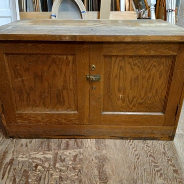 Vintage Oak Cabinet, 39 x 24.375 x 24.125