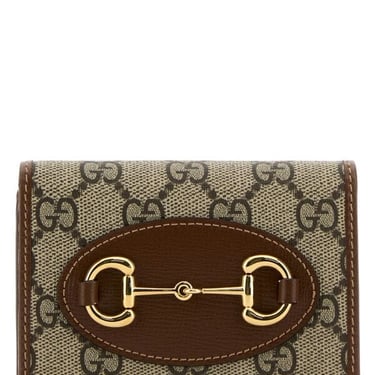 Gucci Women Gg Supreme Fabric And Leather Horsebit 1955 Wallet