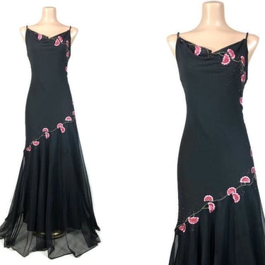 VINTAGE 90s Black Sheer Layered Long Slip Dress | Black Lotus Vintage -  Lake Geneva, WI | ATTIC
