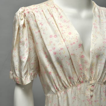 vintage 1930s floral rayon Radcliffe dressing gown S/M 