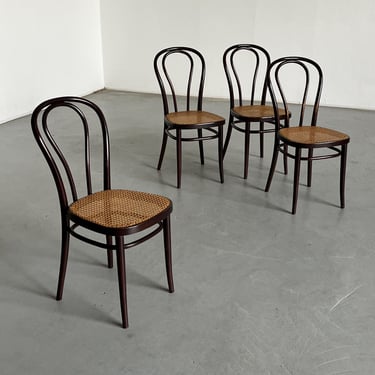 Set of 4 Vintage Thonet Bentwood Style Chairs No. 14 / Vintage European Cafe Dining Chairs 