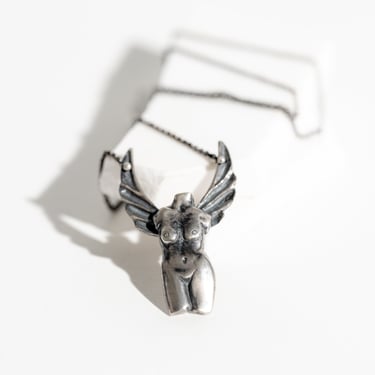 Sterling Silver Winged Venus Necklace