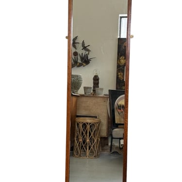Free shipping within continental US - Vintage Mission Oak Floor Mirror Characteristic of Arts & Crafts Movement 