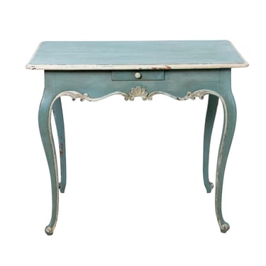 Antique French Painted Blue Console