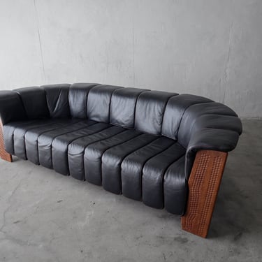 Leather and Palmwood Dreamtime Sofa by Pacific Green 