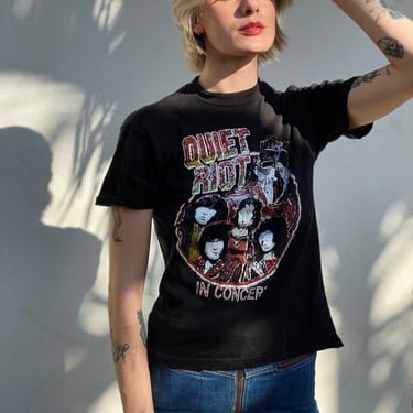 1980's Quiet Riot Tshirt / Rock Tshirt / 1980's Double Side Printed Tour Tee Shirt / Gender Neutral Unisex Shirt / Parking Lot Tshirt 