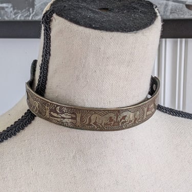 Leather and Brass Unicorn Choker Necklace Headband 